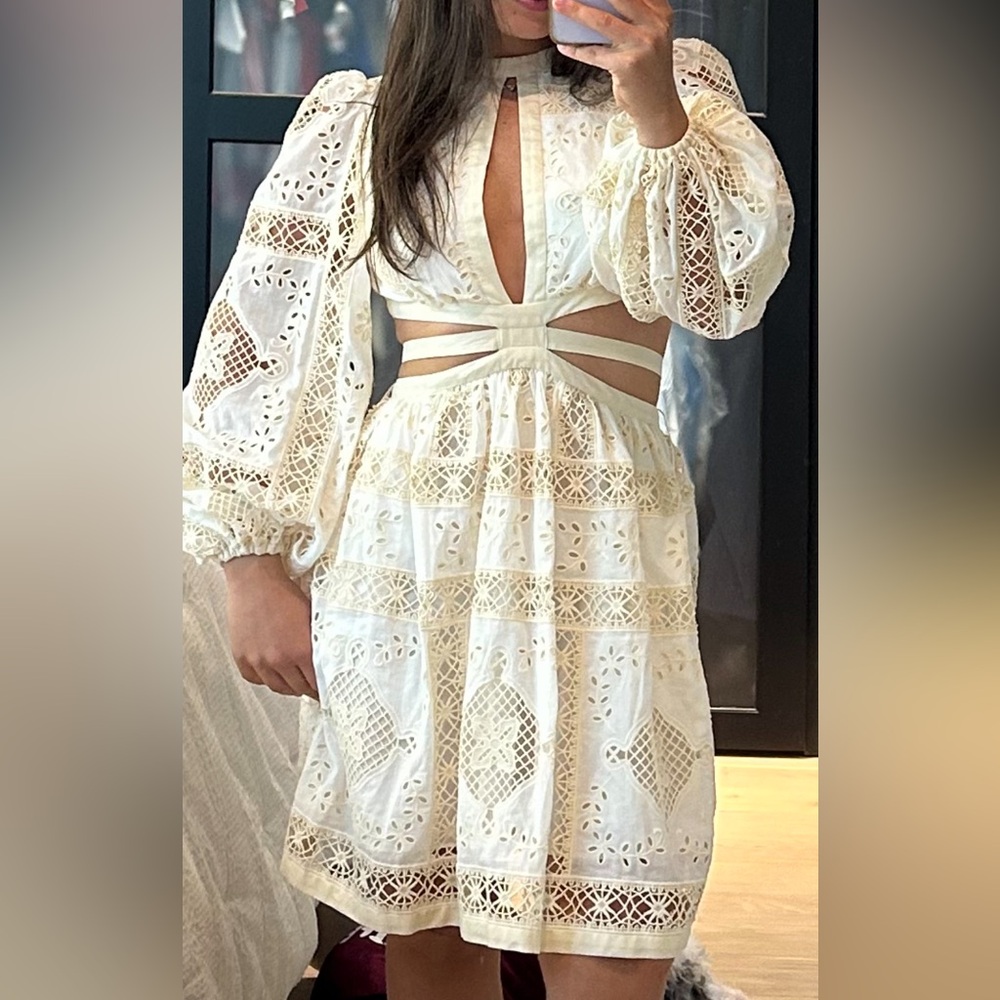 COPY - Zimmermann ivory alaine cutout dress